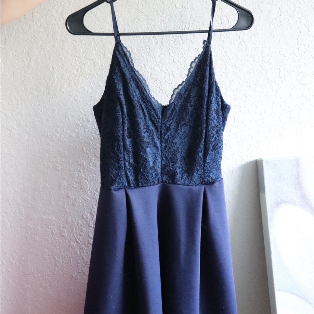 🌸Charlotte Russe Royal Navy Blue fit flare dress